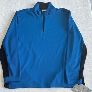 PGA Tour Imperial Blue and Black Quarter-Zip Pullover NWT